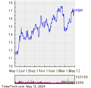 Petroleo Brasileiro SA 1 Year Performance Chart