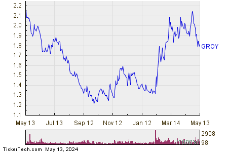 Gold Royalty Corp 1 Year Performance Chart